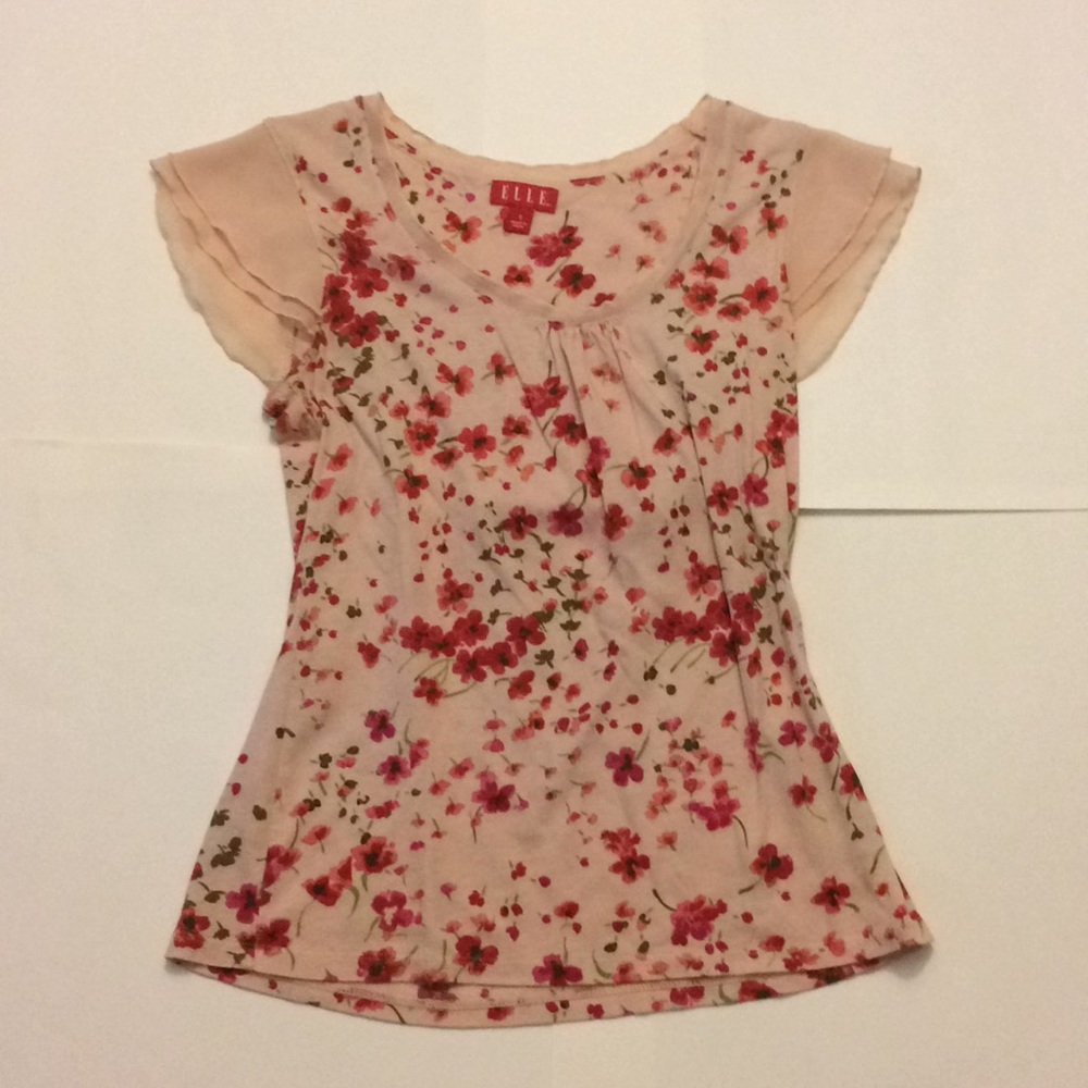 Floral print pink shirt